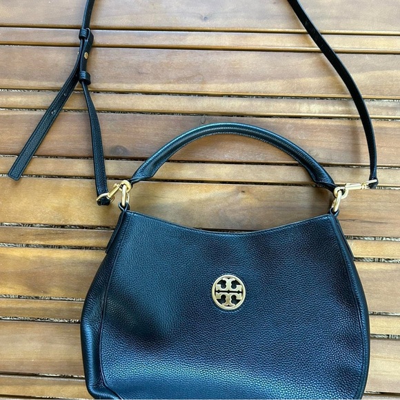Tory Burch Black Leather Carson Hobo Bag - Picture 2 of 4